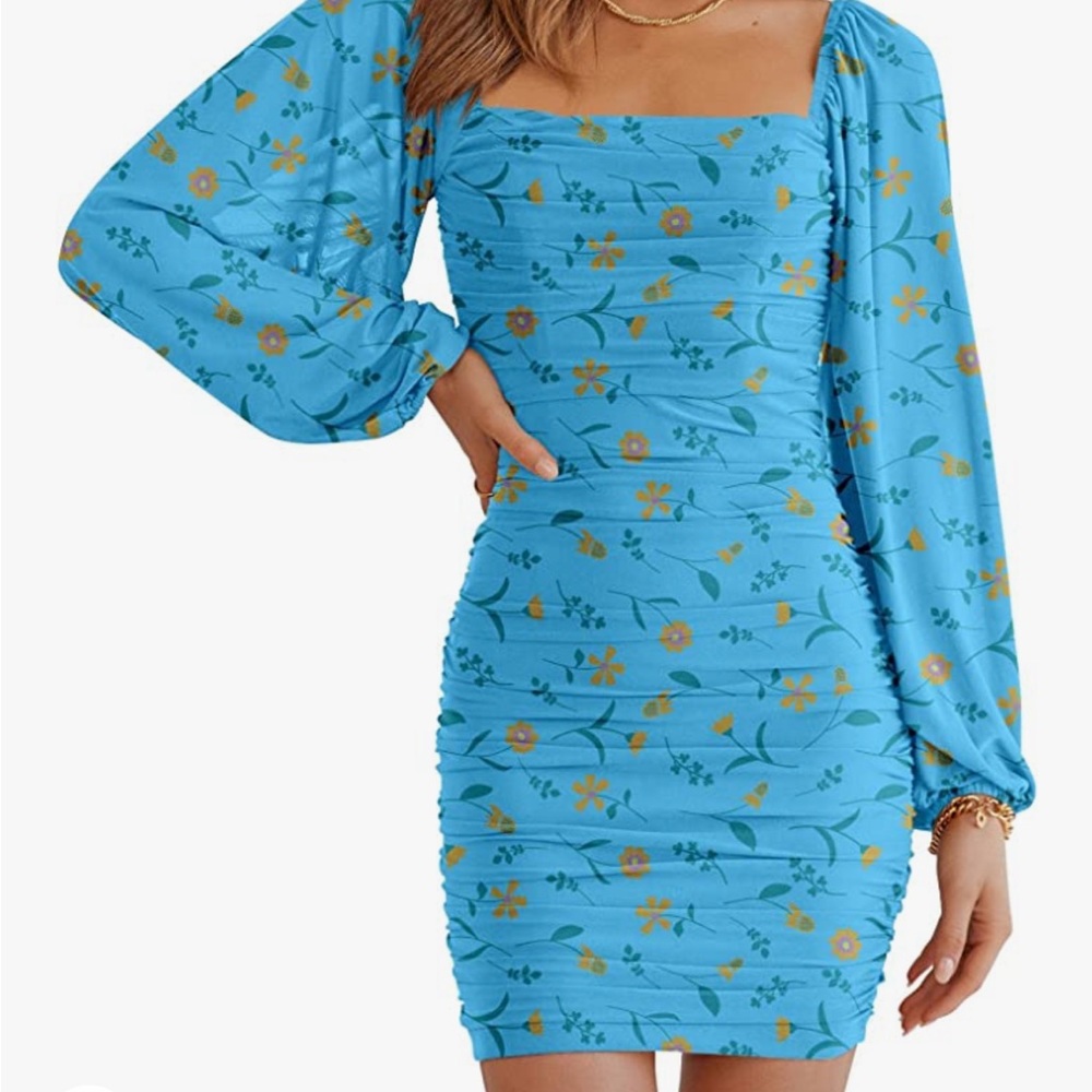 Never worn body con blue mini